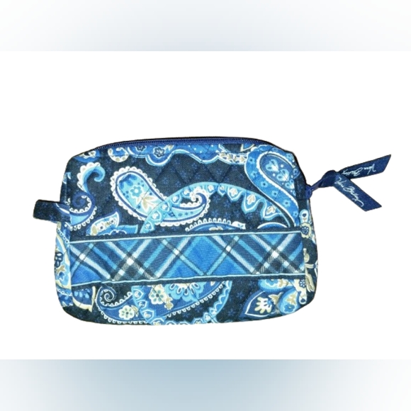 Vera Bradley mini Cosmetic Bag Windsor Navy - Picture 1 of 3